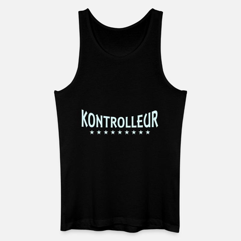 Kontrolleur + Dein Text - Männer Bio Tank Top - Schwarz