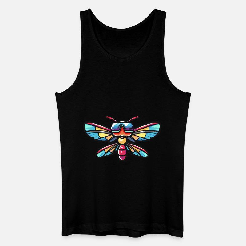 Libelle Cool Tier - Männer Bio Tank Top - Schwarz