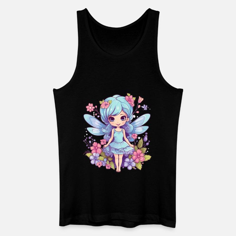 Zauberhafte Blumenfee - Männer Bio Tank Top - Schwarz