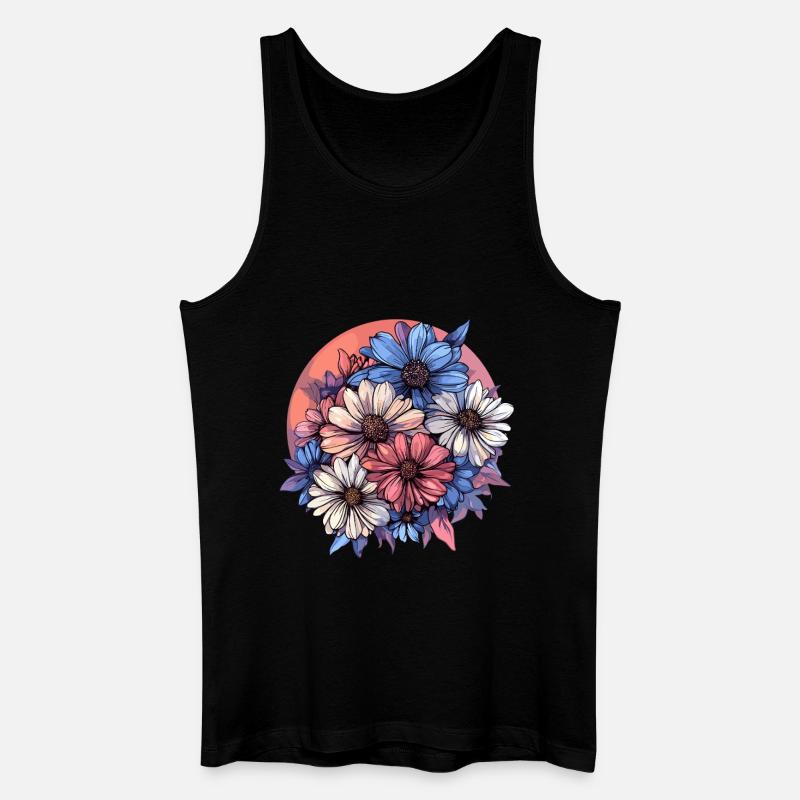 Farbenfroher Blumenstrauß - Männer Bio Tank Top - Schwarz