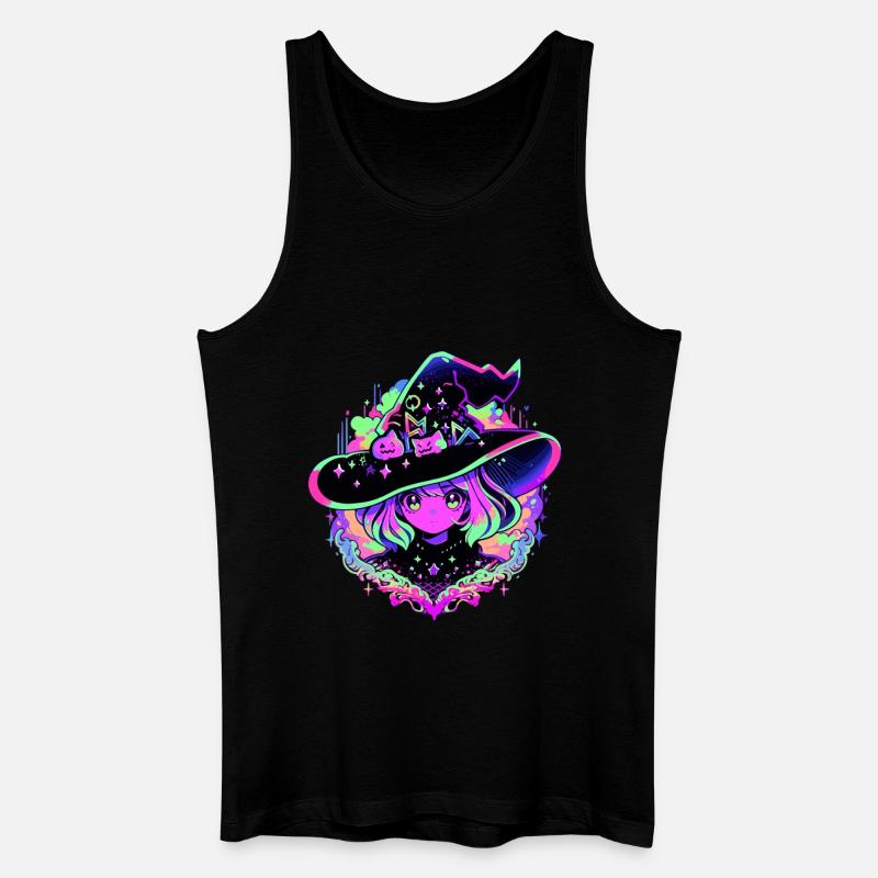 Neon Hexenmädchen - Männer Bio Tank Top - Schwarz
