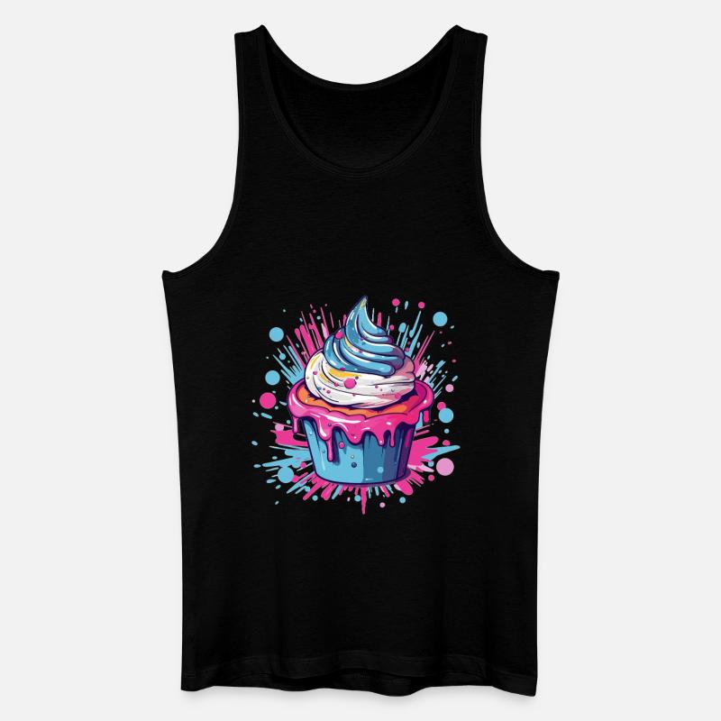 Bunter Cupcake Pop-Art - Männer Bio Tank Top - Schwarz