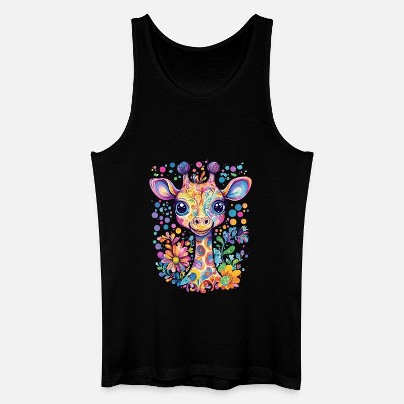 Bunte Giraffe Träume - Männer Bio Tank Top - Schwarz