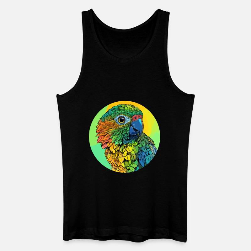 Bunter Papageienkopf - Männer Bio Tank Top - Schwarz