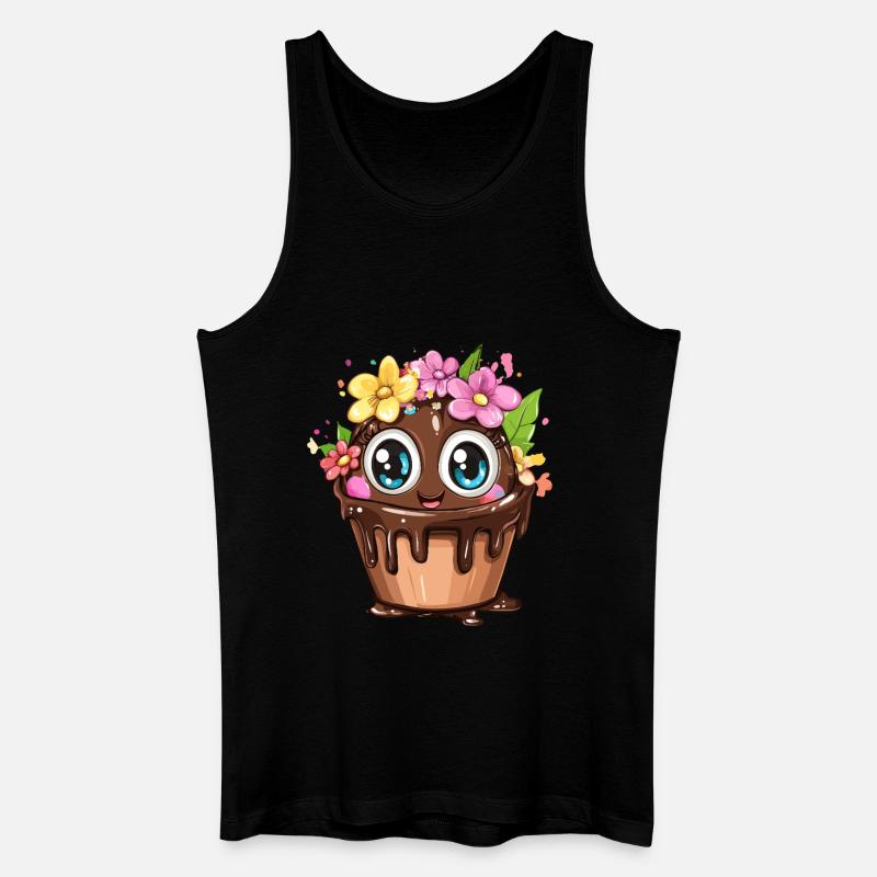Cupcake mit Blumen - Männer Bio Tank Top - Schwarz