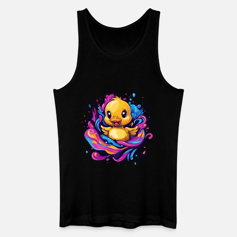 Quietschende Badeente Splash - Männer Bio Tank Top - Schwarz
