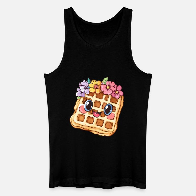 Waffel mit Blumen - Männer Bio Tank Top - Schwarz