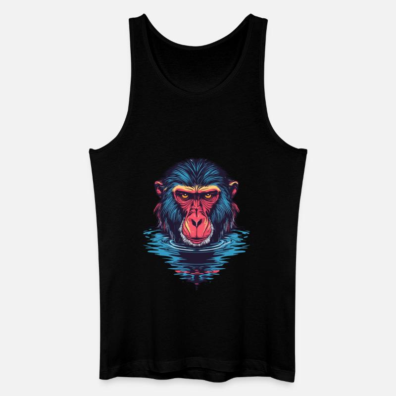 Mandrill Affe im Wasser - Männer Bio Tank Top - Schwarz