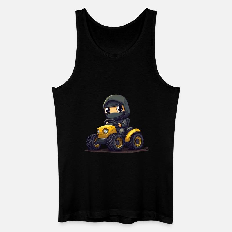 Ninja auf Traktor - Männer Bio Tank Top - Schwarz