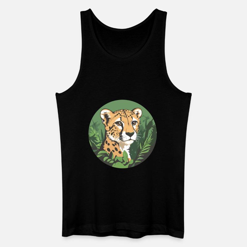 Gepard im Dschungel - Männer Bio Tank Top - Schwarz