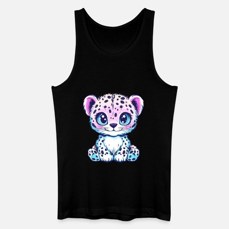 Pastell Leopard mit Charme - Männer Bio Tank Top - Schwarz