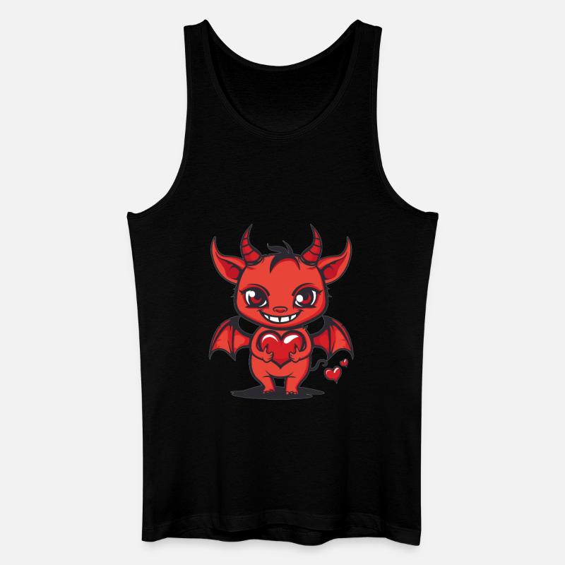 Teufelchen mit Herz - Männer Bio Tank Top - Schwarz