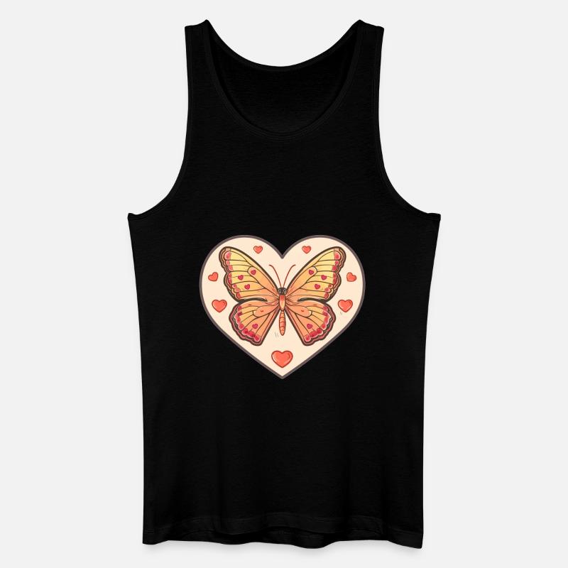 Herzschmetterling mit Liebe - Männer Bio Tank Top - Schwarz