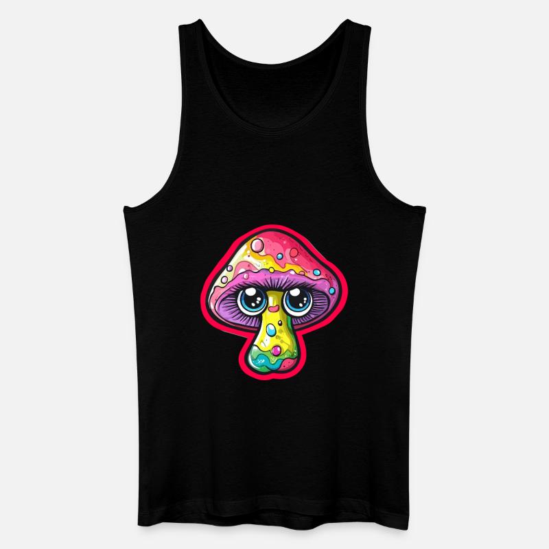 Bunter Pilz mit Augen - Männer Bio Tank Top - Schwarz