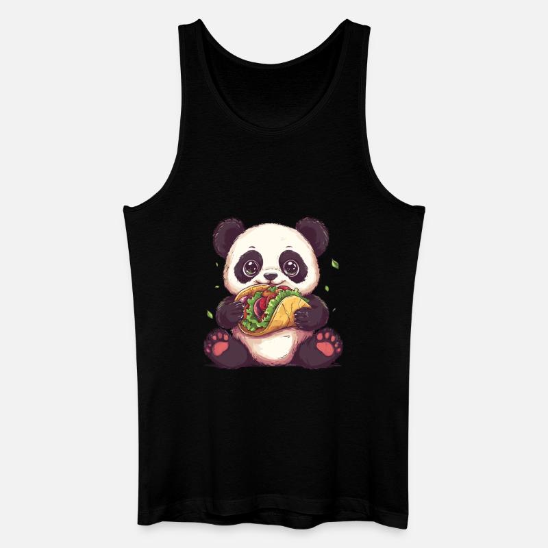 Panda Taco - Männer Bio Tank Top - Schwarz
