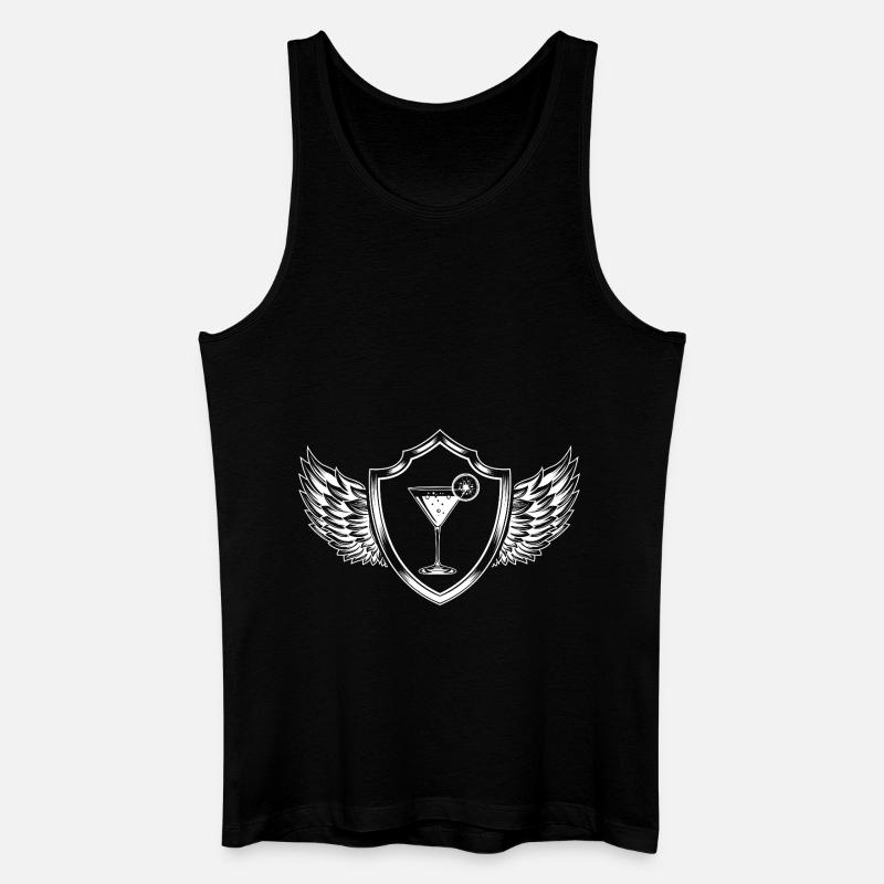 Cocktail Martini Alkohol Wappen - Männer Bio Tank Top - Schwarz
