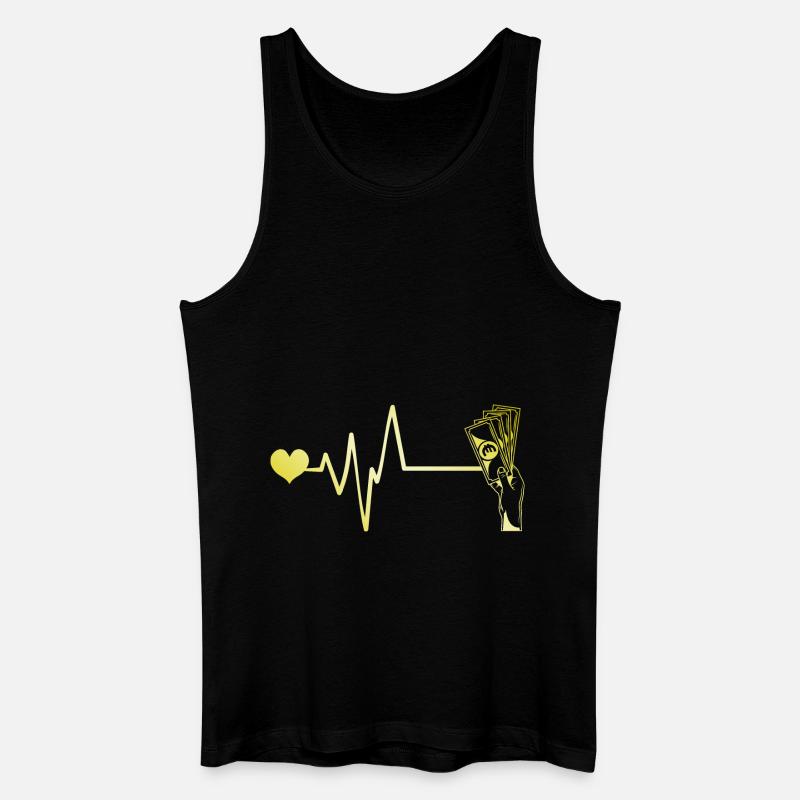 Geld Puls Herz - Männer Bio Tank Top - Schwarz
