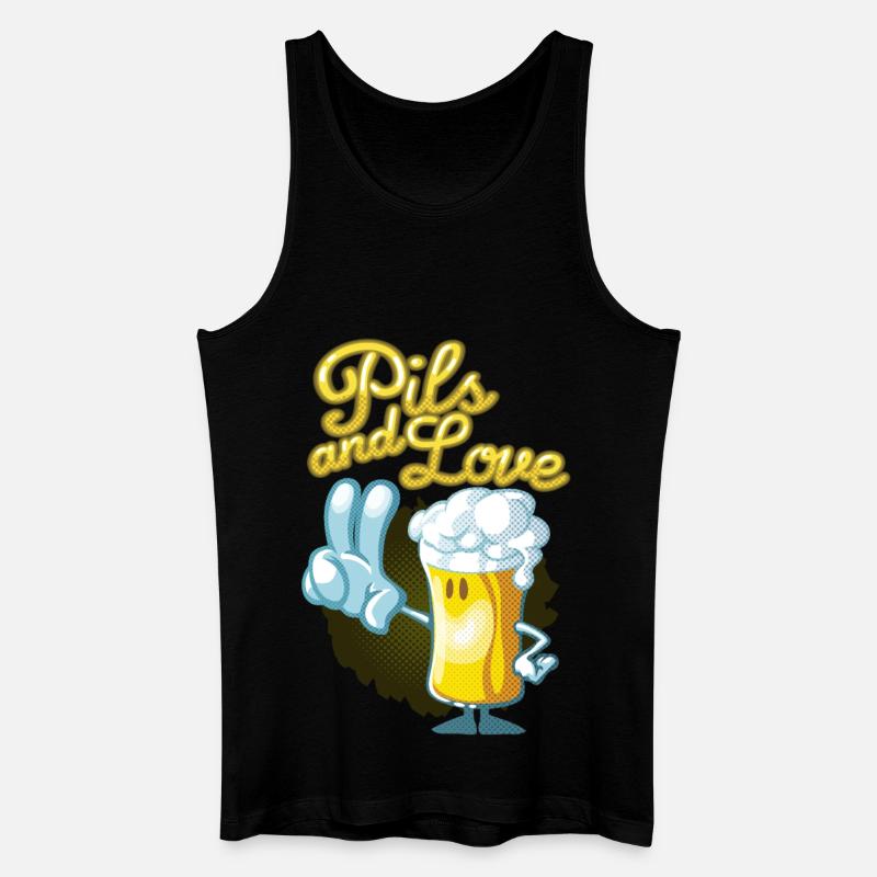 Pils und Liebe Toon - Männer Bio Tank Top - Schwarz