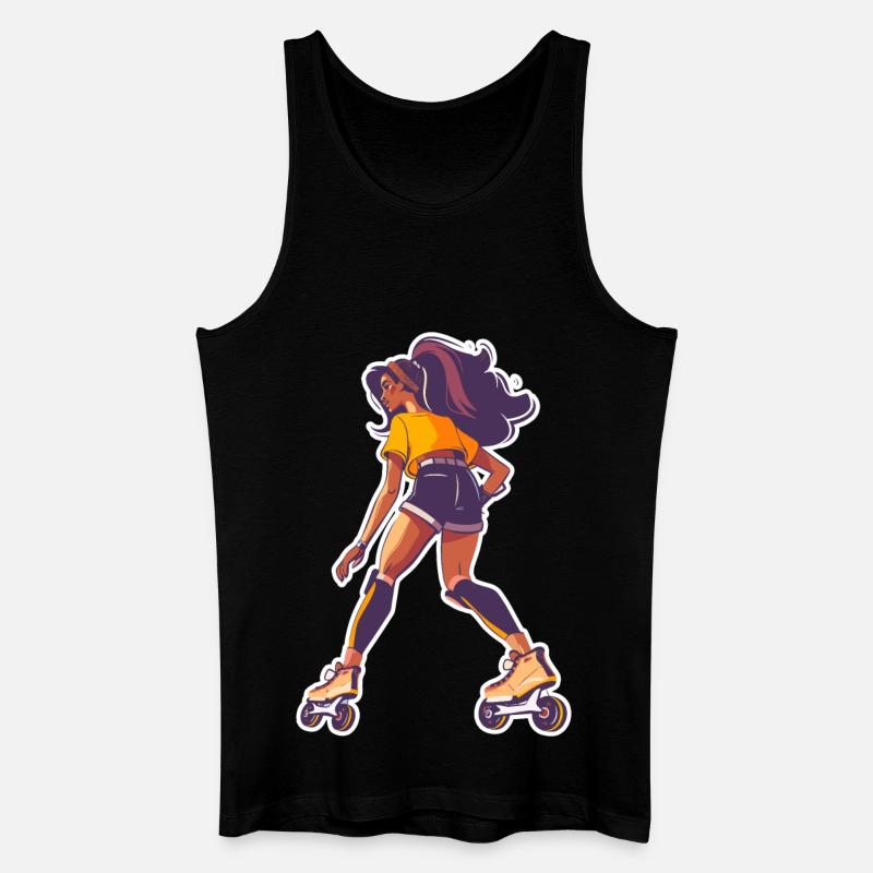 Rollschuhläuferin - Männer Bio Tank Top - Schwarz