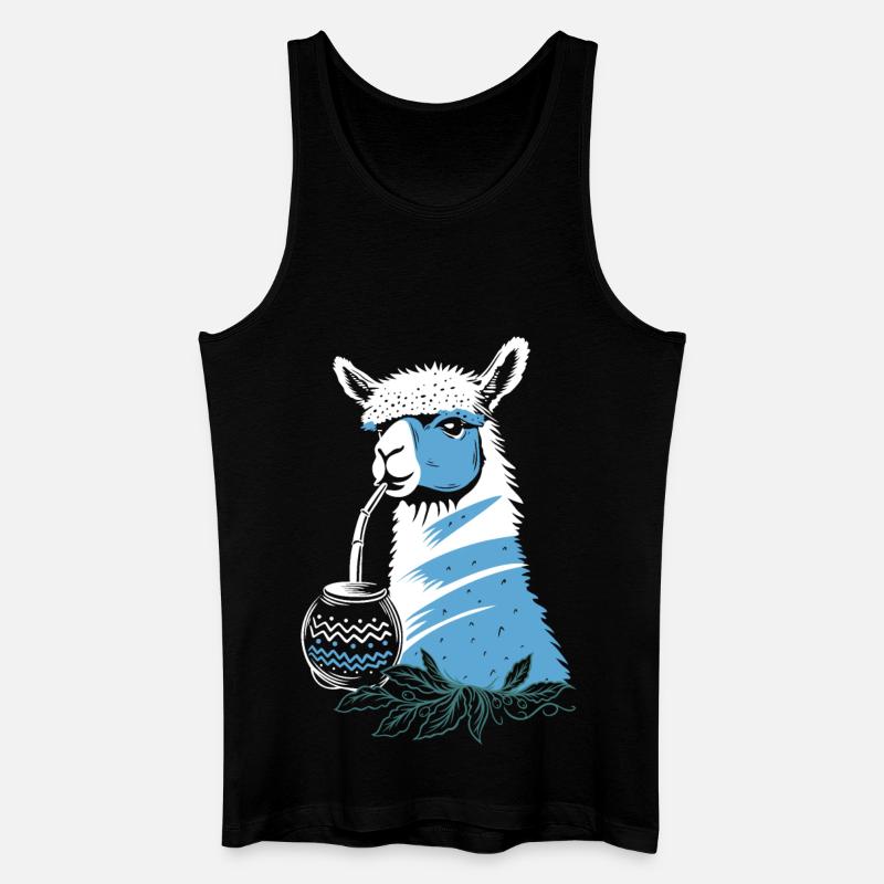 Yerba Mate Alpaka genießt Mate Tee - Männer Bio Tank Top - Schwarz