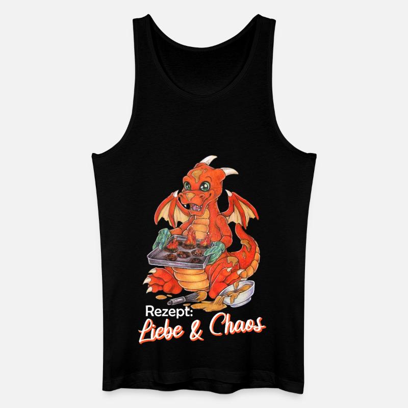 Witziger Drache Plätzchen Backen Weihnachten - Männer Bio Tank Top - Schwarz