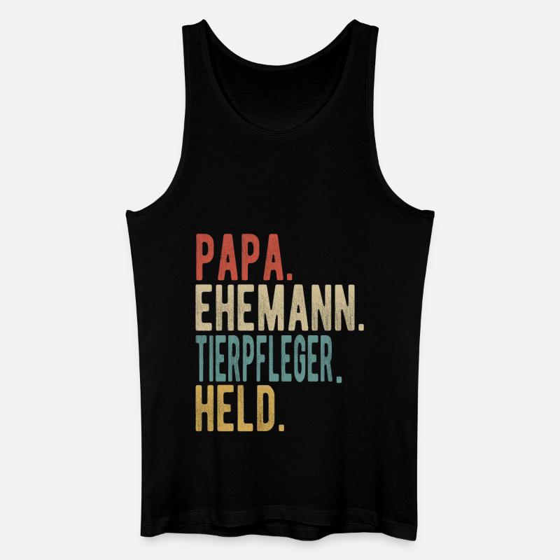 Tierpfleger Papa Ehemann Held - Männer Bio Tank Top - Schwarz