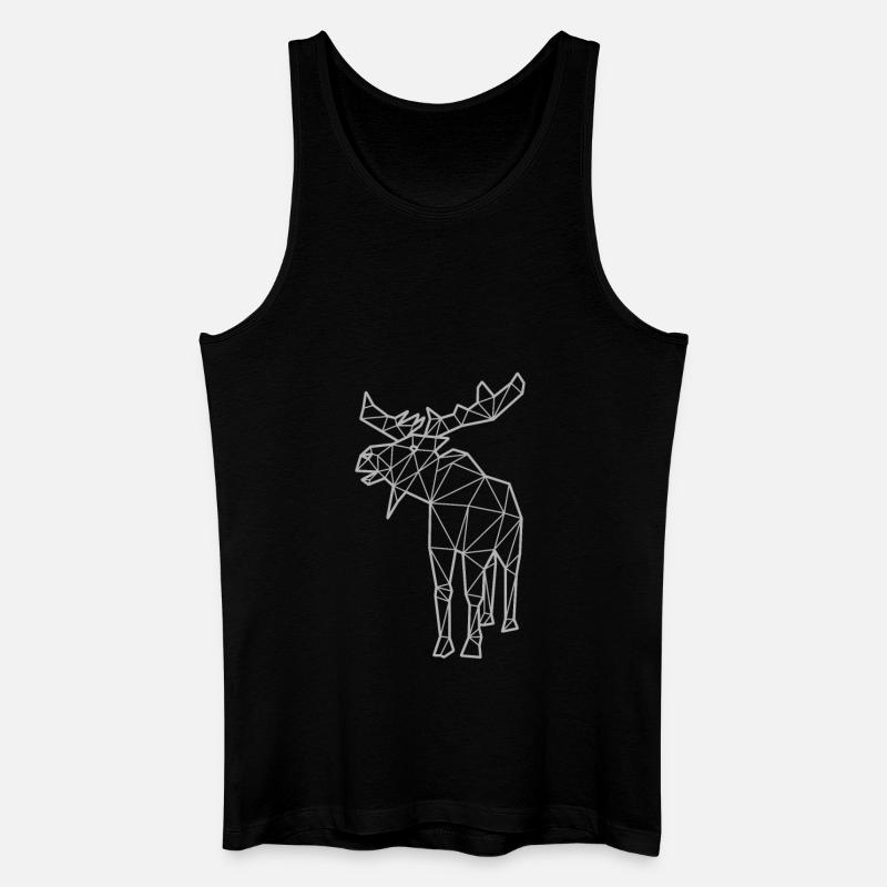 Elch Polygon - Männer Bio Tank Top - Schwarz
