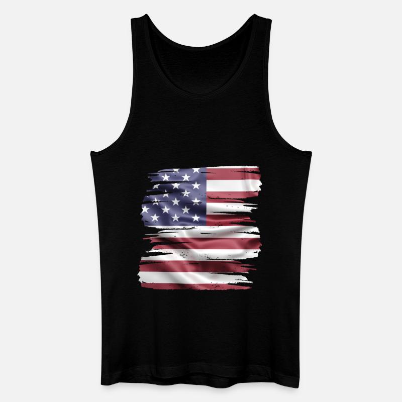 US Flagge Retro - Männer Bio Tank Top - Schwarz