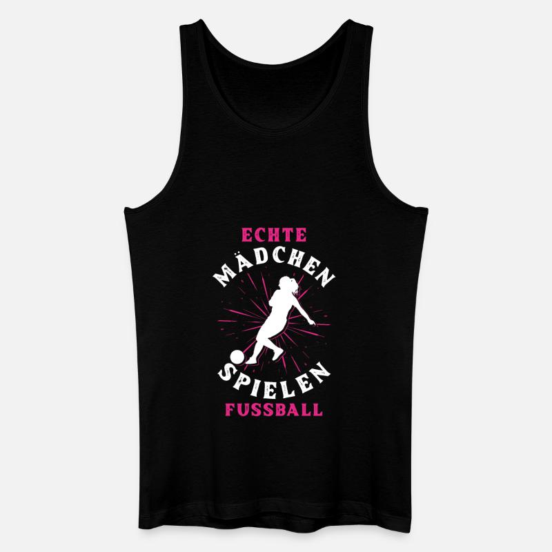 Echte Mädchen spielen Fußball - Männer Bio Tank Top - Schwarz
