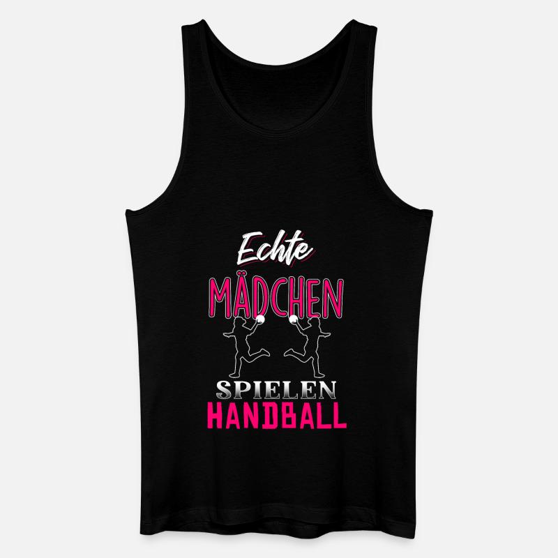 Echte Mädchen spielen Handball - Männer Bio Tank Top - Schwarz