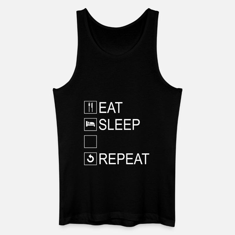 Eat Sleep Repeat Template - Männer Bio Tank Top - Schwarz