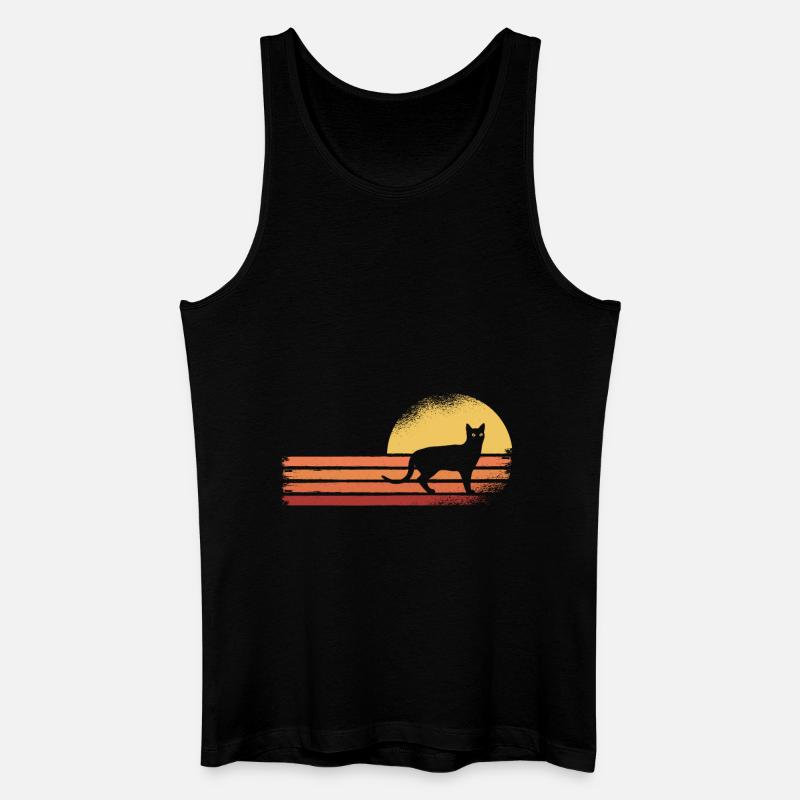 Schwarze Katze - Männer Bio Tank Top - Schwarz