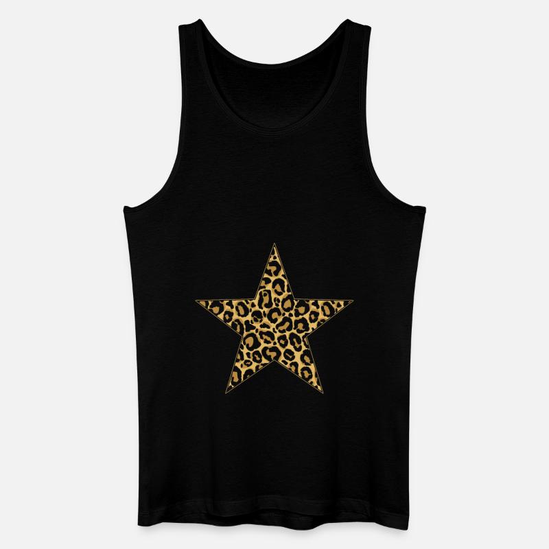 Stern Leopard - Männer Bio Tank Top - Schwarz