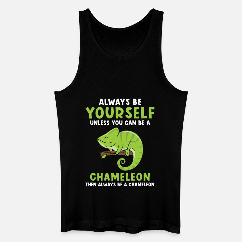 Chamäleon Spruch lustig - Männer Bio Tank Top - Schwarz