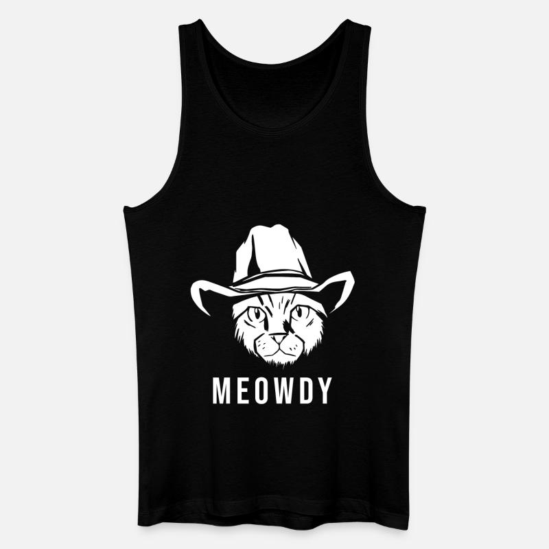 Meowdy Katze - Männer Bio Tank Top - Schwarz