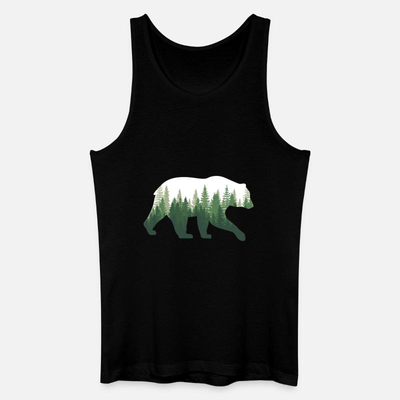 Bär Natur Wald - Männer Bio Tank Top - Schwarz
