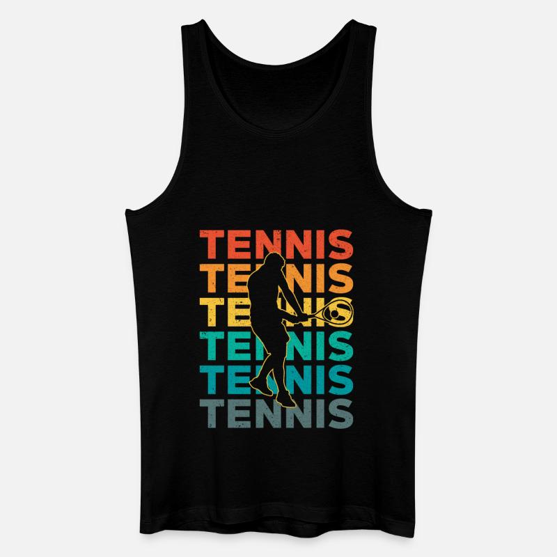 Tennis Retro - Männer Bio Tank Top - Schwarz