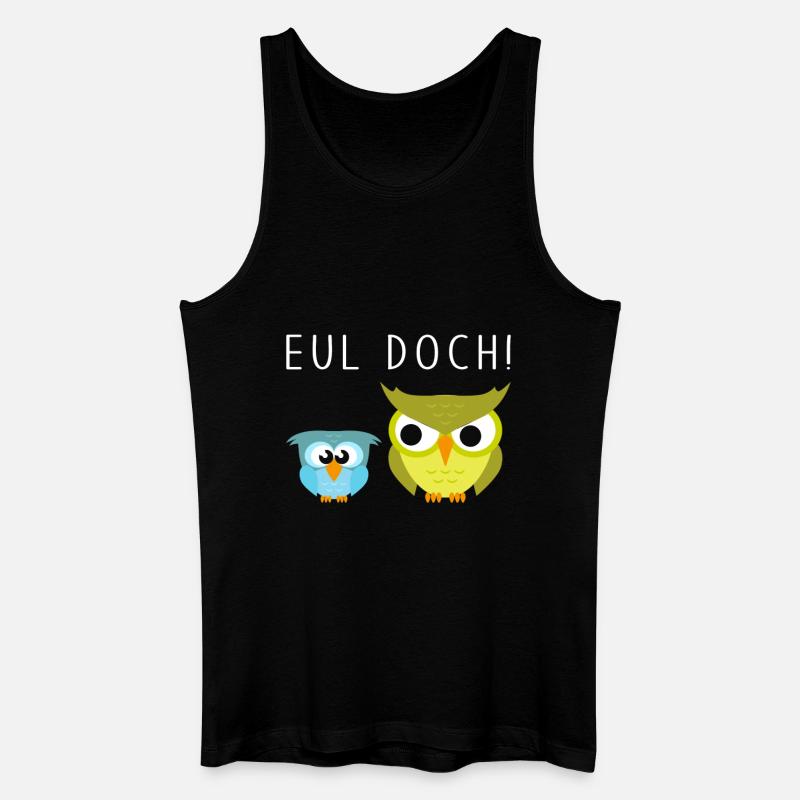 Eule lustig - Männer Bio Tank Top - Schwarz