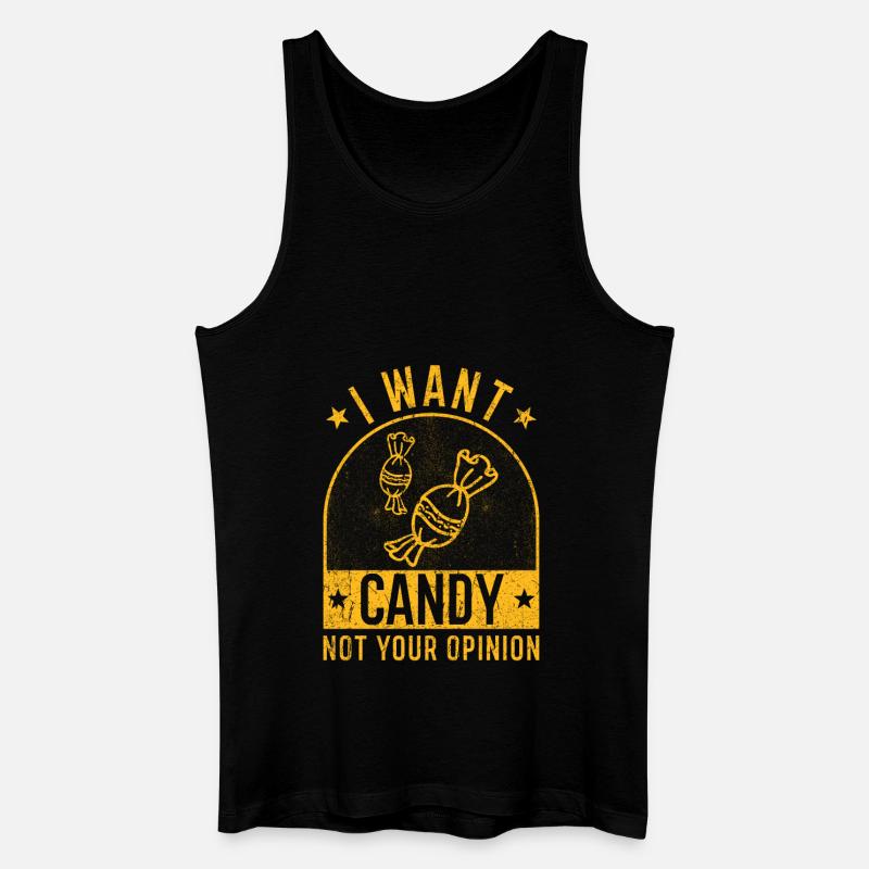 I want Candy - Männer Bio Tank Top - Schwarz