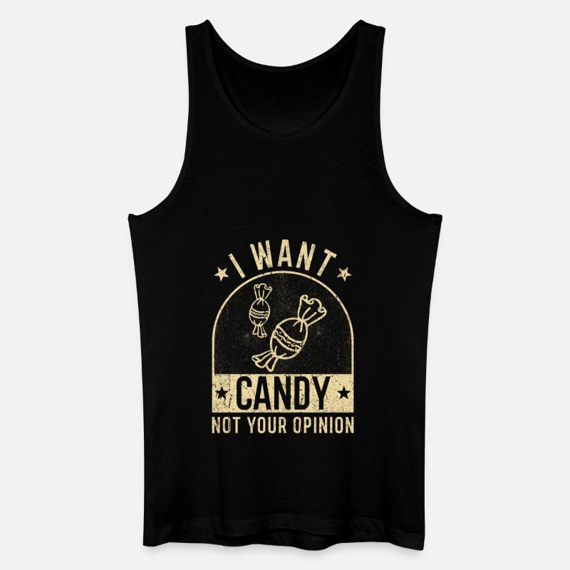I want Candy - Männer Bio Tank Top - Schwarz