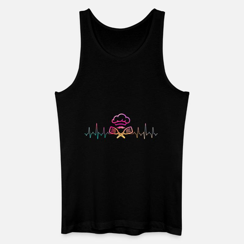 Koch Herzschlag - Männer Bio Tank Top - Schwarz