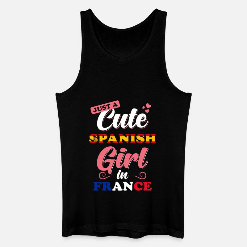 Spanien Frankreich Spruch - Männer Bio Tank Top - Schwarz