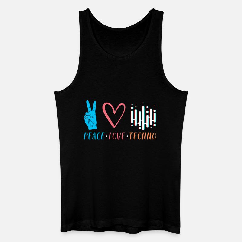 Techno - Männer Bio Tank Top - Schwarz