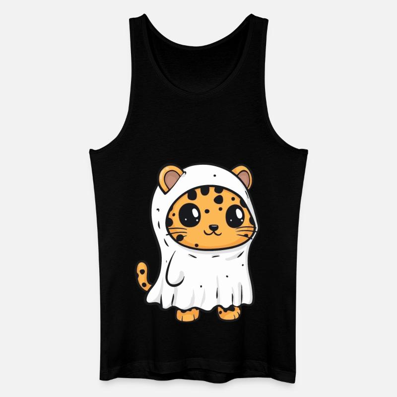 Leopard Halloween Lustig Geist - Männer Bio Tank Top - Schwarz
