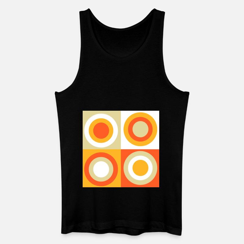 70s Pattern Circles Squiggle - Men’s Organic Tank Top - black
