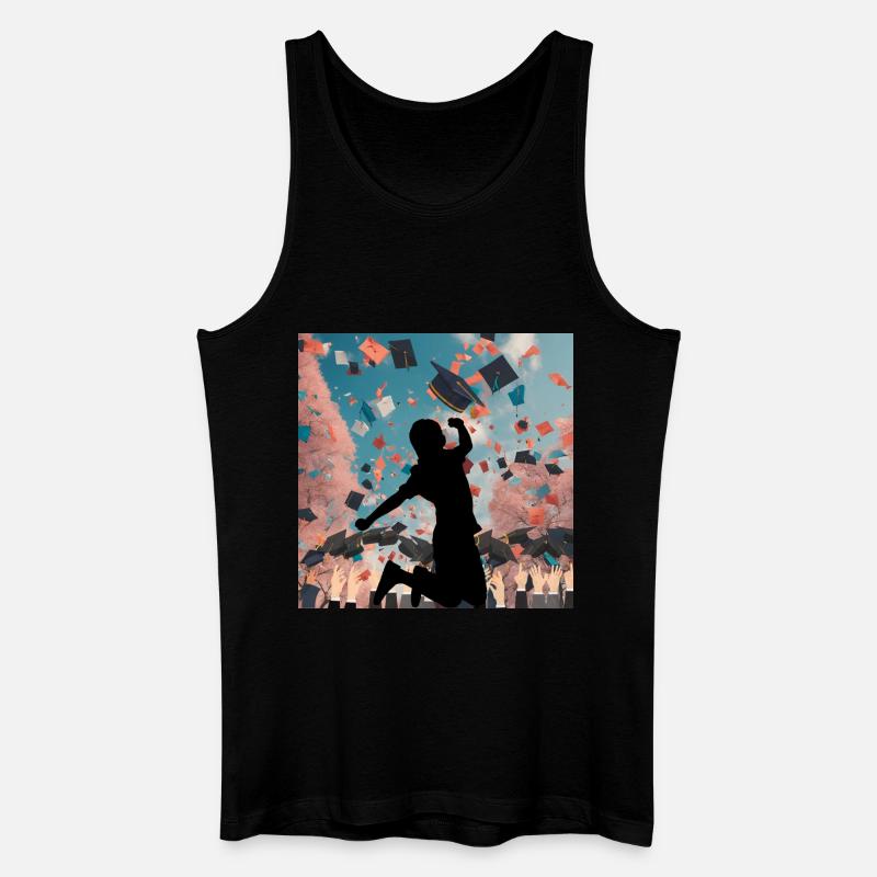 Absolvent*innen - endlich Abschluss Freudensprung - Männer Bio Tank Top - Schwarz