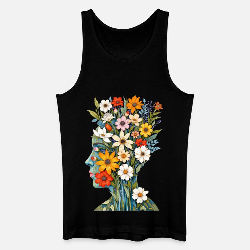 Abstrakte Kunst Blumen - Männer Bio Tank Top - Schwarz
