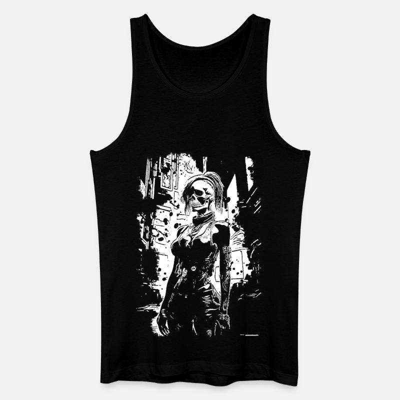 Skull Face Urbanheld - Männer Bio Tank Top - Schwarz