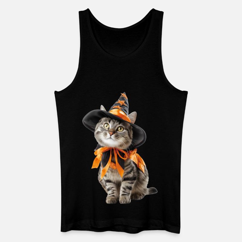 Katze Hexen Zauberer Kostüm Halloween - Männer Bio Tank Top - Schwarz