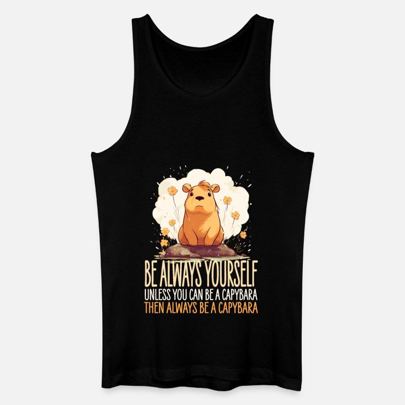 Capybara Immer Du Selbst - Männer Bio Tank Top - Schwarz